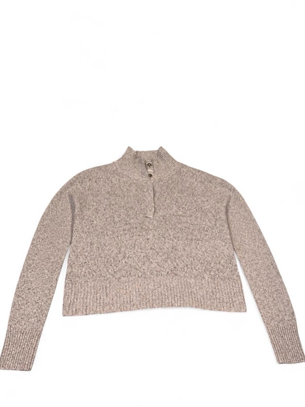 Mi Ami Women’s Gray Mock Neck Pullover Sweater Size Large Snap & Zip